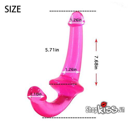Kích thước sản phẩm Dương vật 2 đầu silicone mềm DC79F