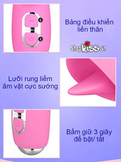Nalone T-May (DC55E) 22. Rung và Liếm Nóng Dương Vật Giả Đồ chơi người lớn dương vật giả đa năng Nalone T-May DC55E