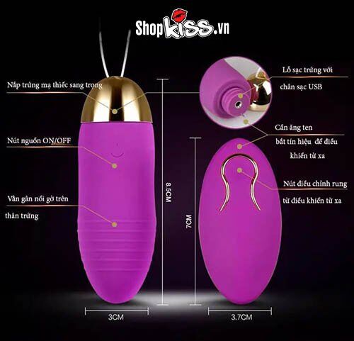 Trứng rung điều khiển từ xa Utimi (EG04) 20 miếng Điều khiển từ xa trứng rung Utimi EG04 size