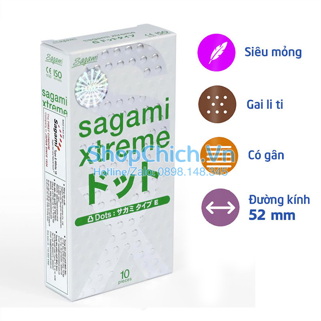 Bao Cao Su Sagami Xtreme Trắng